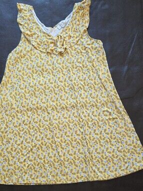 LOFT Yellow Floral Sleeveless Dress